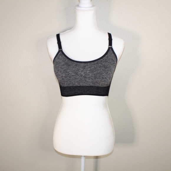 All In Motion Dark Grey and Black Racerback Sports Bra - Size Medium - Picture 3 of 6